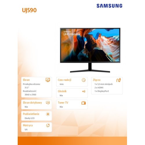 Monitor Samsung LU32J590UQUXEN 32" Czarny